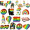 LGBT Pride Wood Hanging Ornaments Rainbow Pendant Slices Tags Hanging Decoration Wood Gay Pride Ornament